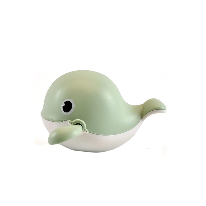 LittleSwimmer szórakoztató fürdőjáték, bálna alakú, elem nem szükséges, 11 cm, zöld, Doty®️