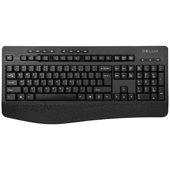 Безжична клавиатура Delux K6060G, Черен