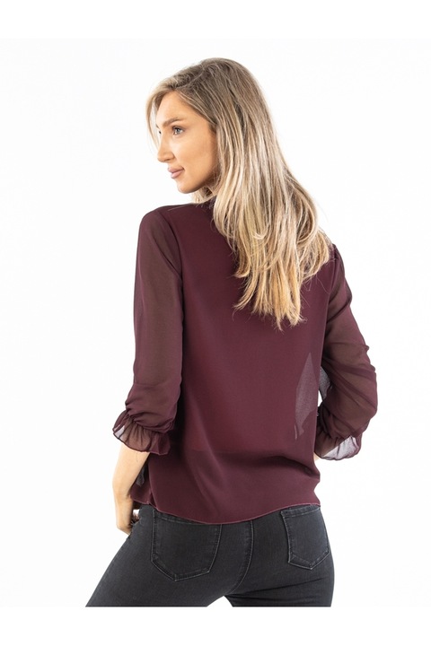 Дамска блуза с кафяв воал Allison, 2XL INTL