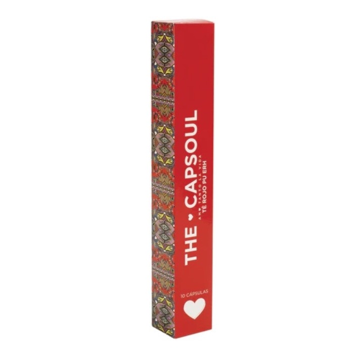 Червен чай на капсули The Cap Soul, Pu Erh, интензивен, завладяващ аромат, 100% натурални съставки, съвместим с Nespresso, 10 капсули