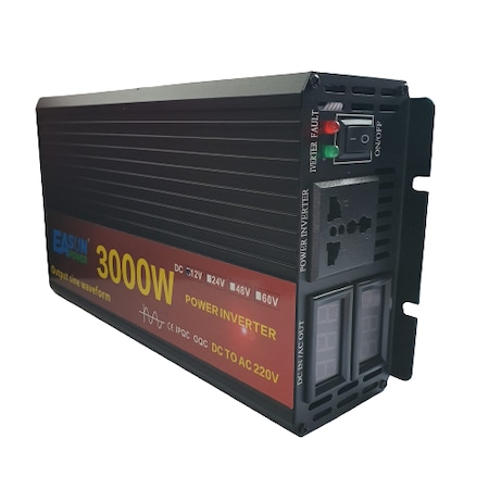 Invertor Easun,12V, 3000W, Sinus pur pentru Sisteme de panouri Fotovoltaice, Rulote, camping, etc