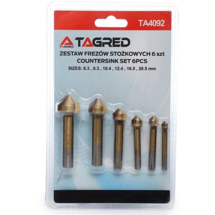 Set 6 freze, Tagred TA4092, tija 6.35 mm, titan
