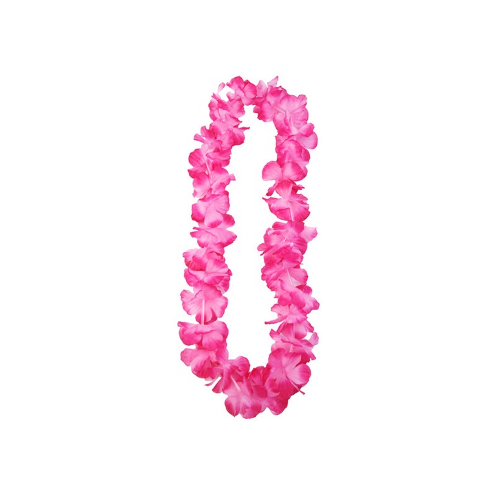 Хавайско колие, розови цветя, 1м, PartyDeco