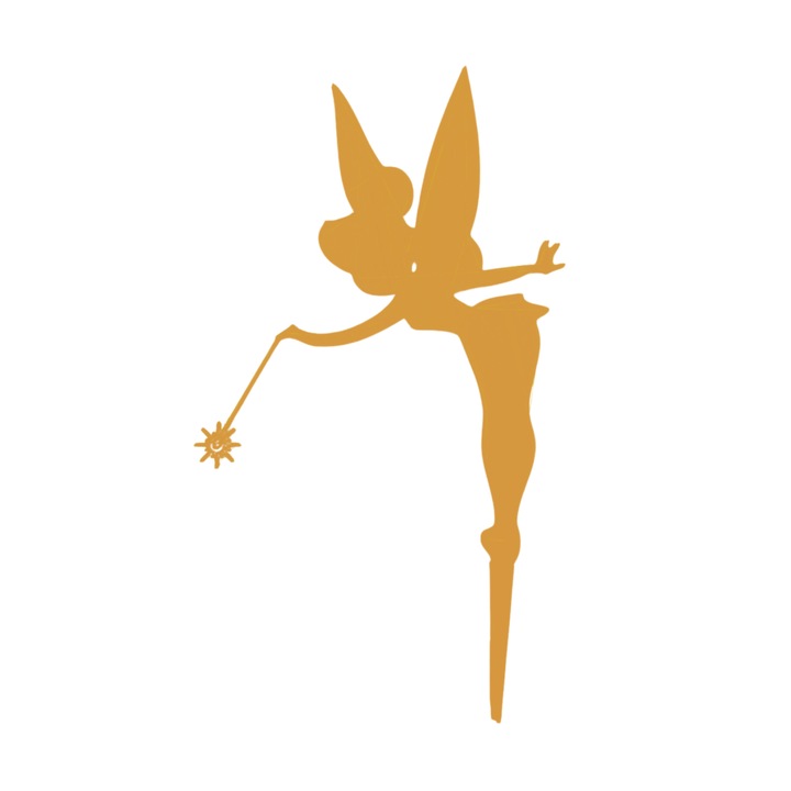 Gyerek tortalap dekoráció, Tinker Bell, Tinker Bell, Disney karakter, Arany, 19 cm