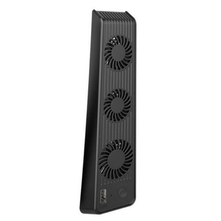 KINSI PS5 hűtőventilátor, külső vezérlővel, USB porttal, Fekete