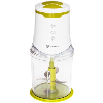 Tocator Rohnson R516, 650W, 1000 ml, Functie Turbo, Alb/Verde Tocator Rohnson R516, 650W, 1000 ml, Functie Turbo, Alb/Verde