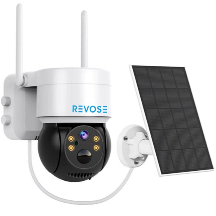 Camera de Supraveghere Video REVOSE™ 5MP 2560x1920, Aplicatie Dedicata, Intelligent Tracking, PTZ, WIFI, Lan, AP hotspot, Micro SD, Rotire, Alarma miscare, Interior si Exterior, Incarcare Solara