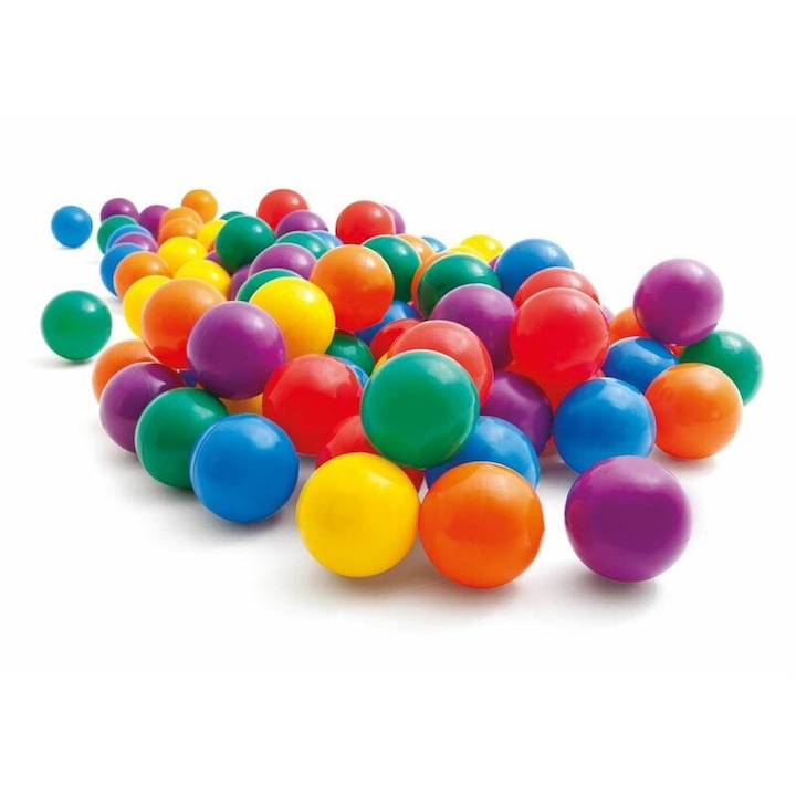 Set 100 mingi multicolore plastic, PROCART, diametru 5.5 cm, pentru spatiu de joaca sau piscine