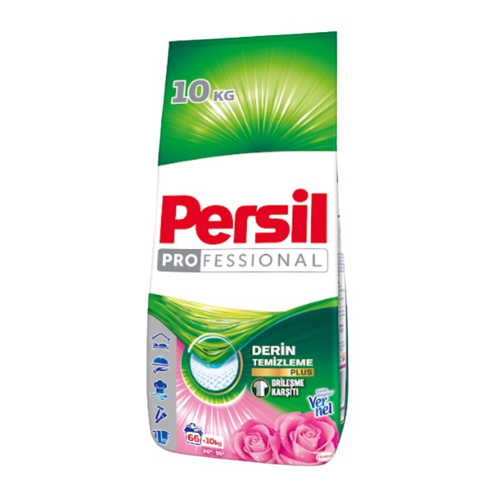 Detergent automat Persil Professional Powder Rose 10 kg, rufe albe si colorate, 66 spalari