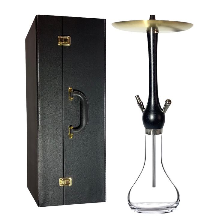 Narghilea ELK14-10, Egyptian Luxury Hookah, Rosewood edition Black completa cu geanta