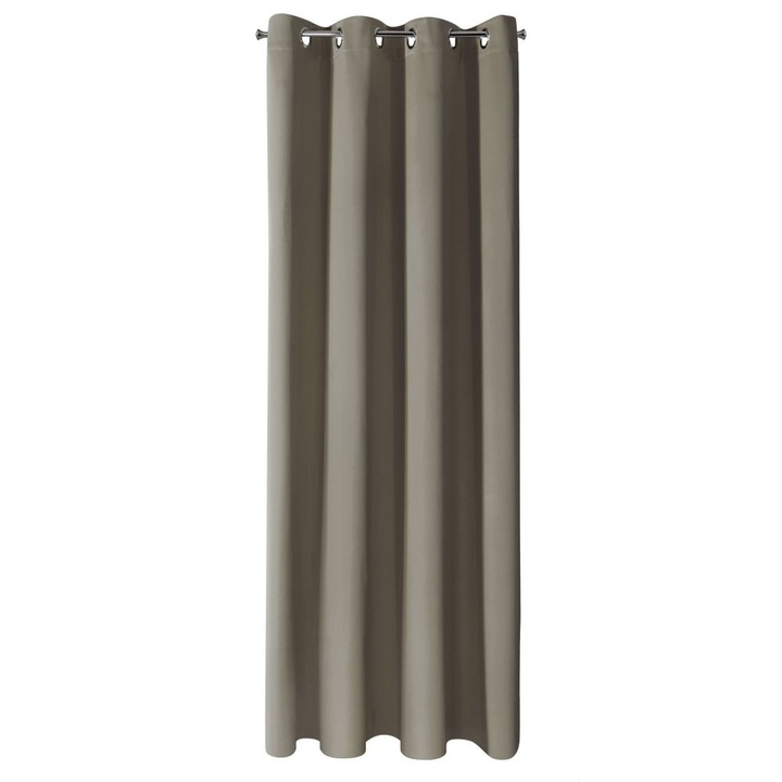 Завеса Eurofirany LOGAN, Метални халки, тъмно бежово, 140x250 см