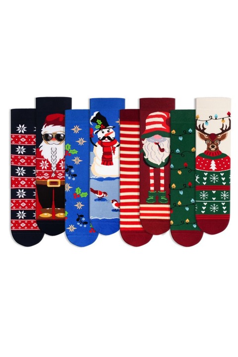 Комплект памучни чорапи Christmas Box, 4 чифта