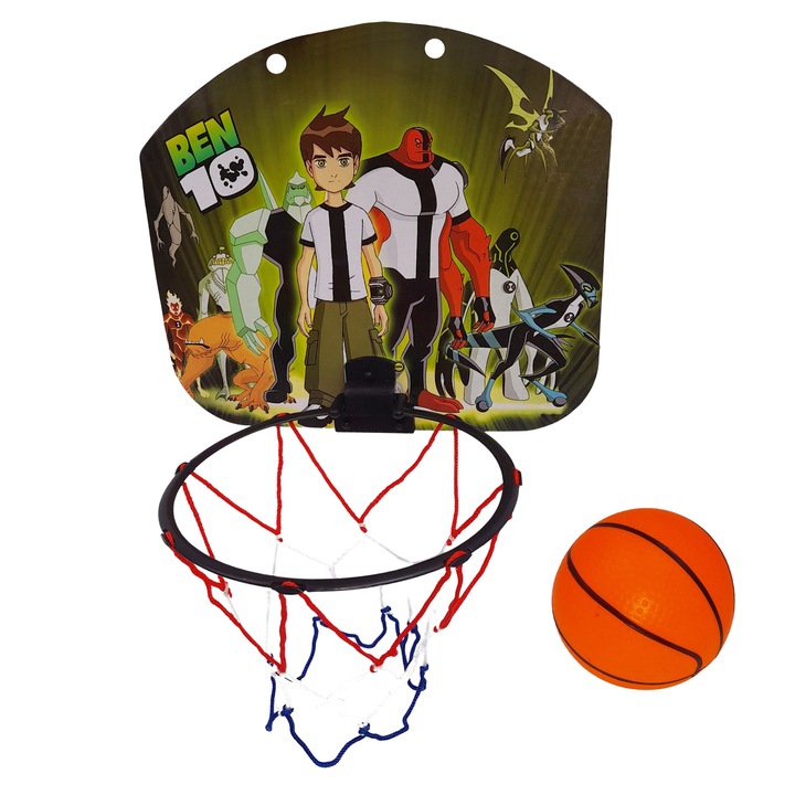 Комплект мини баскетболни кошове IdeallStore, Ben 10 Edition, пластмаса, включена топка