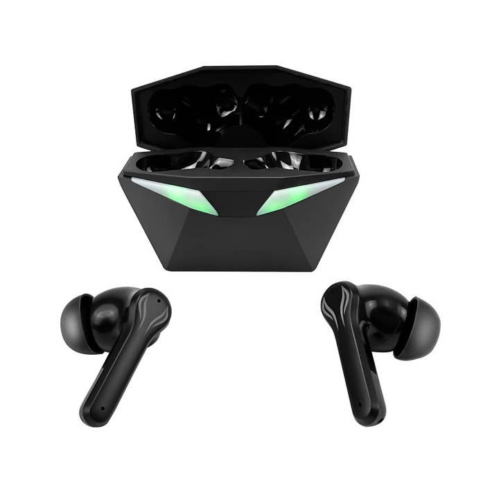 Безжични слушалки, Vaxiuja, Bluetooth 5.3, 300mAh, Водоустойчиви, Намаляване на шума, Черни
