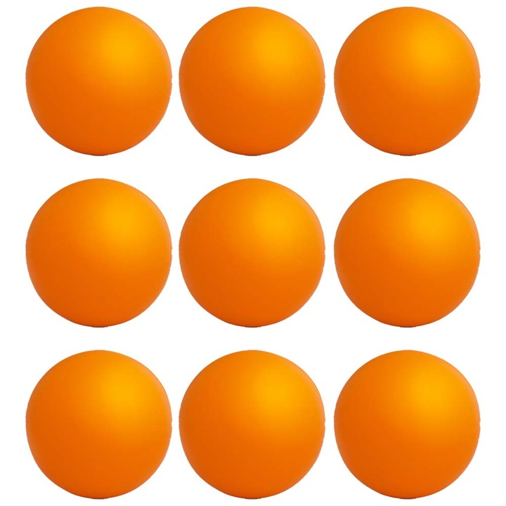 Set 9 bucati minge anti-stres cu spuma, portocaliu, 5 cm, dalimag