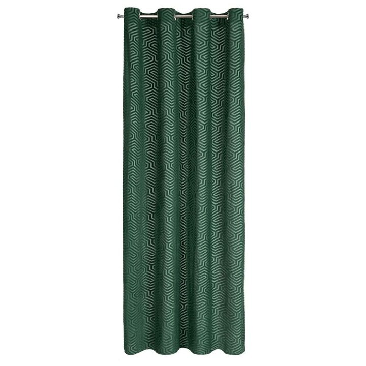 Eurofirany INGA dekoratív függöny, fém gyűrűkkel, 140x250, Pierre Cardin sötétzöld