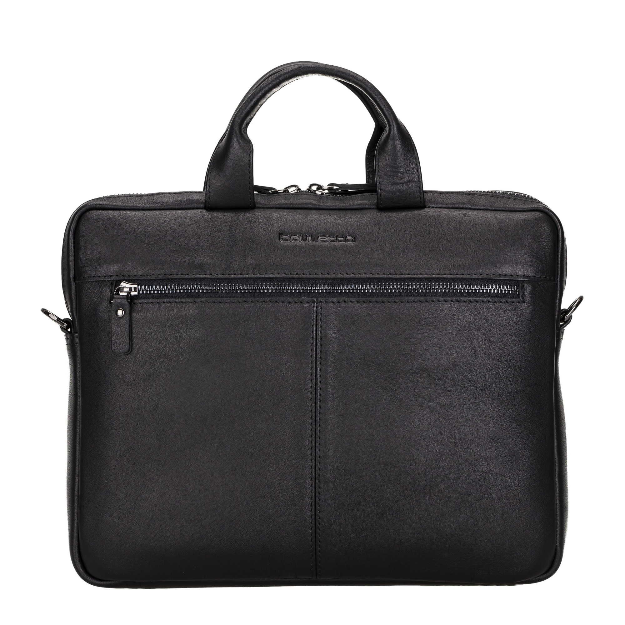 Geanta piele moale naturala premium, cu manere si bareta de umar, pentru MacBook Pro 14, 13 inch, Air 13, laptopuri, tablete pana in 14 inch, 13 inch, Bouletta Apollo, Rustic black