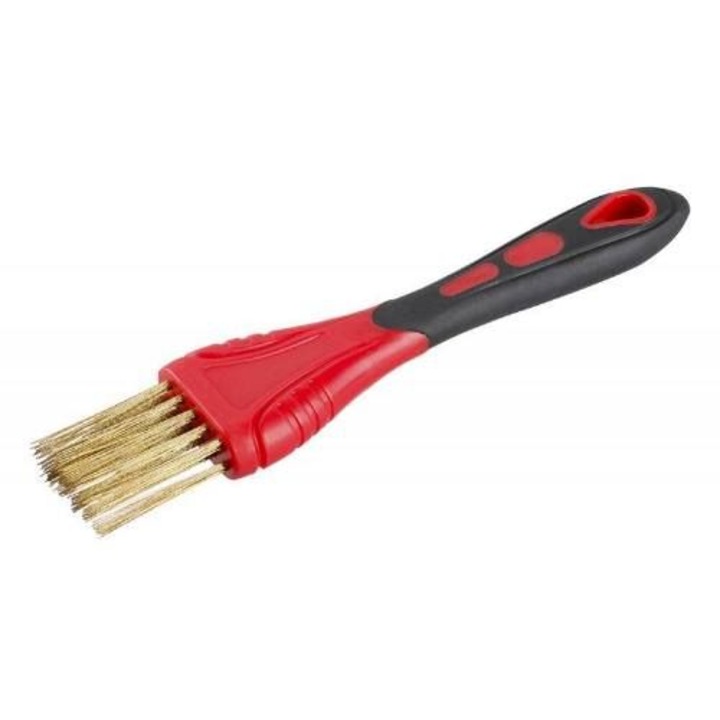 Csiszolókefe, sárgaréz, 20 cm, piros/fekete