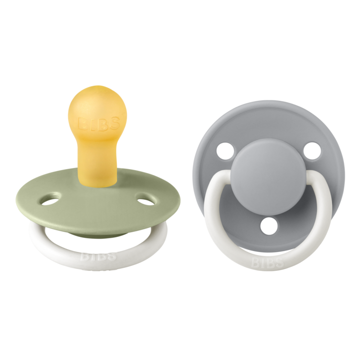 Set 2 suzete Bibs Fosforescente De Lux- Sage Night / Cloud Night, Latex, 0-6 luni