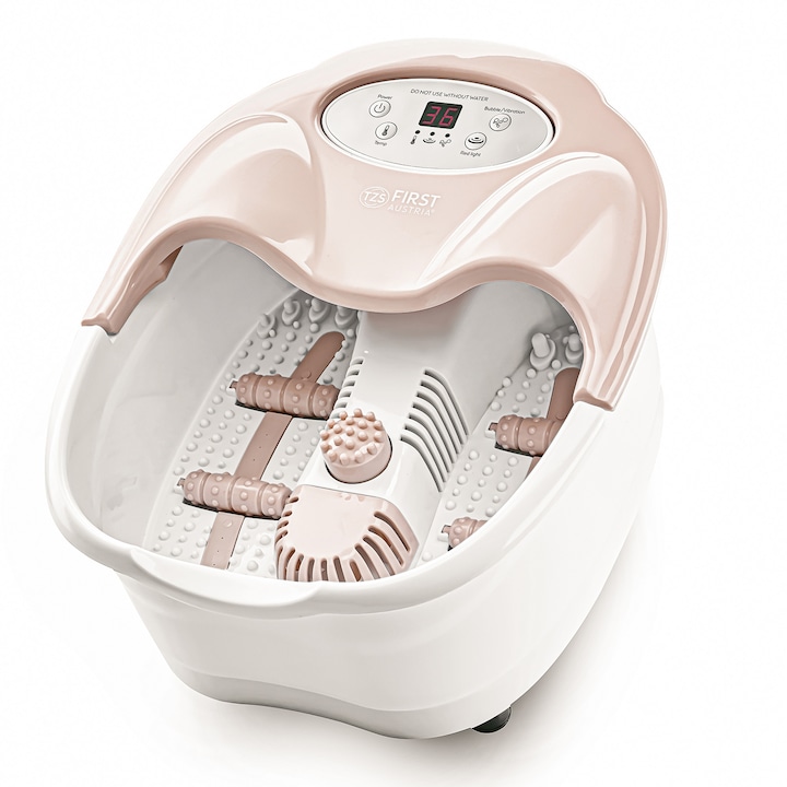 TZS First Austria Hidromasaj pentru picioare, masaj cu vibrații și cu bule de aer, infraroșu și funcție de încălzire, baie de picioare, 450 W, 2 programe, 3 accesorii, aparat de masaj pentru picioare, mâner și difuzor arome