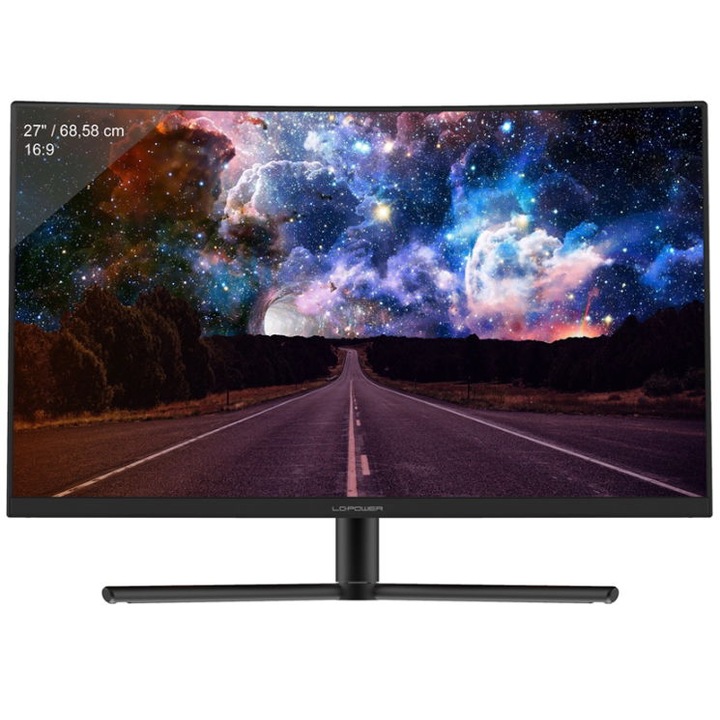 Monitor Gaming VA LED LC-Power 27" LC-M27-FHD-240-C, Full HD (1920 x 1080), HDMI, DisplayPort, AMD FreeSync, Ecran Curbat, 165 Hz, 1 ms (Negru)