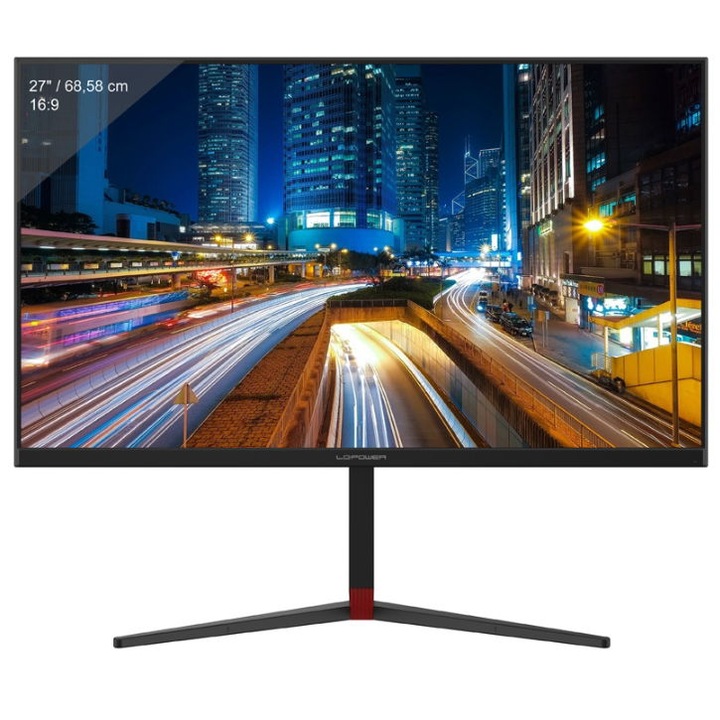 Monitor Gaming IPS LED LC-Power 27" LC-M27-4K-UHD-144-V2, Ultra HD (3840 x 2160), HDMI, DisplayPort, AMD FreeSync, Ecran Curbat, Pivot, 144 Hz, 1 ms (Negru)