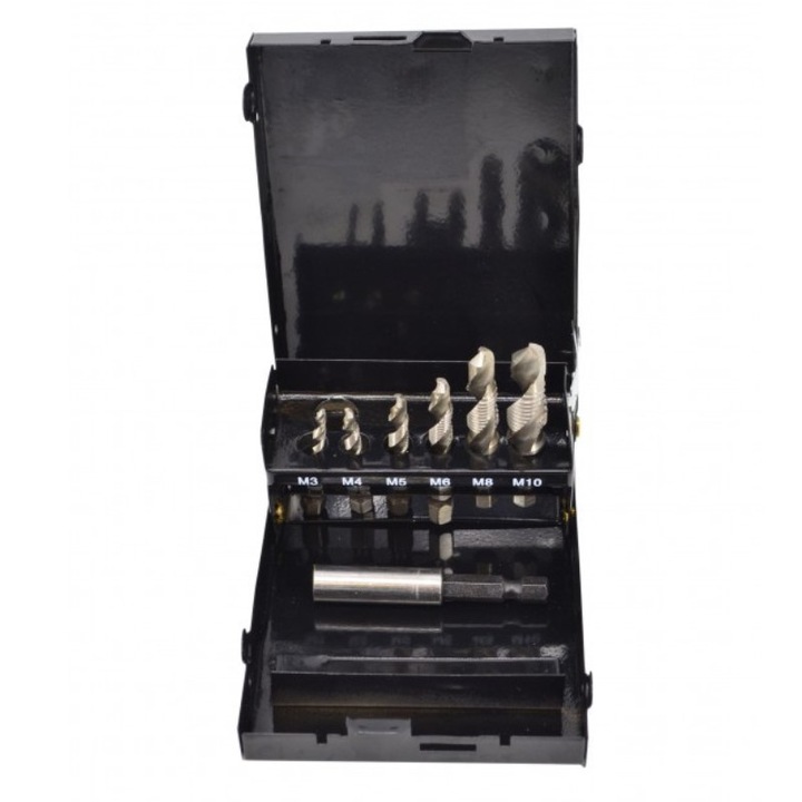 Fúrószerszámkészlet, AWTools AW20590, HSS TIN, M3-M10, 7 db