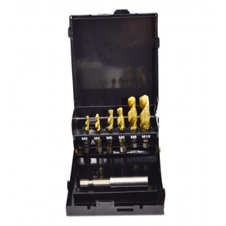 Fúrókészlet, AWTools AW20550, HSS, M3-M10, 7db, HSS, M3-M10, 7 db