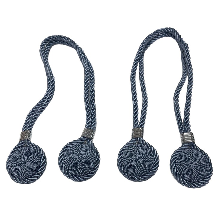 Set doi magneti decorativi pentru draperii si perdele culoare albastru pudrat MP6