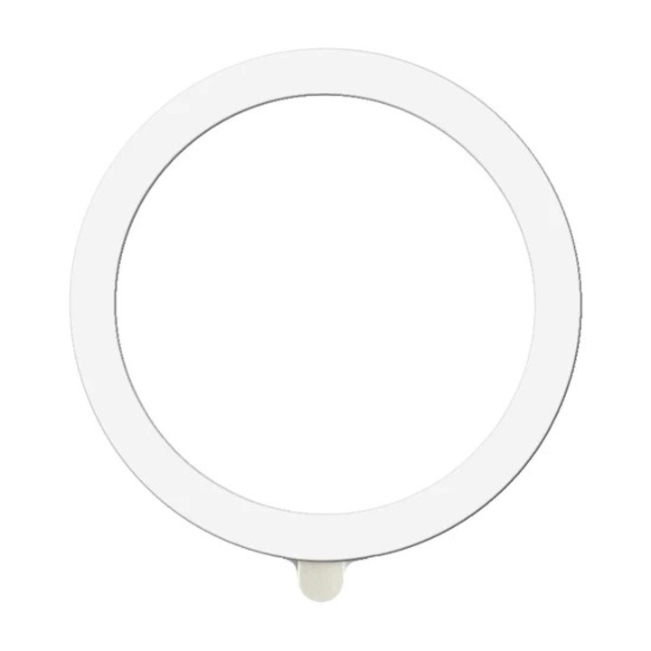 Inel Magnetic MagSafe Silicone pentru Apple iPhone seria 12 / 13 / 14 Alb