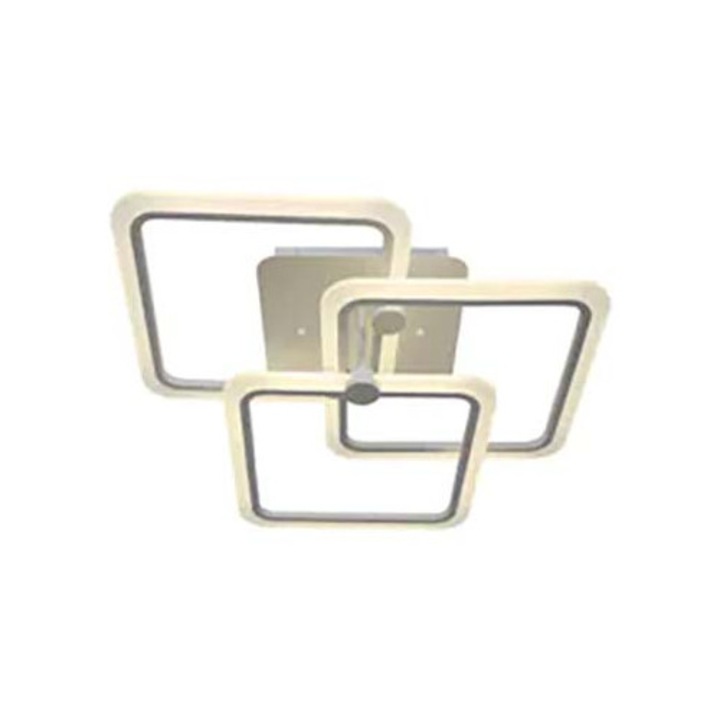 Lustra led Square Design Patrata Alb cu Telecomanda 8900/3WH lumina calda, rece si lumina naturala, intensitate reglabila