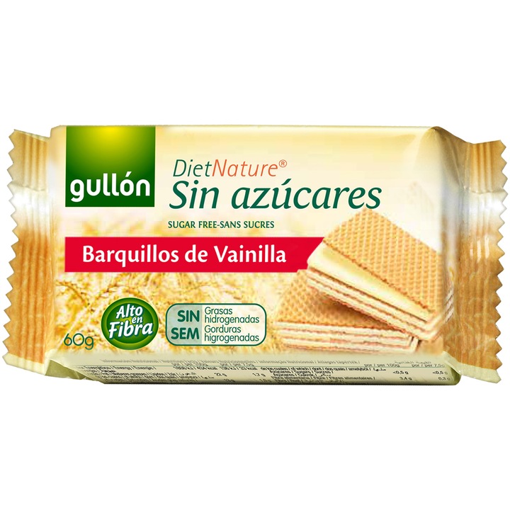 Napolitane fara zahar cu vanilie, Gullon, 60g