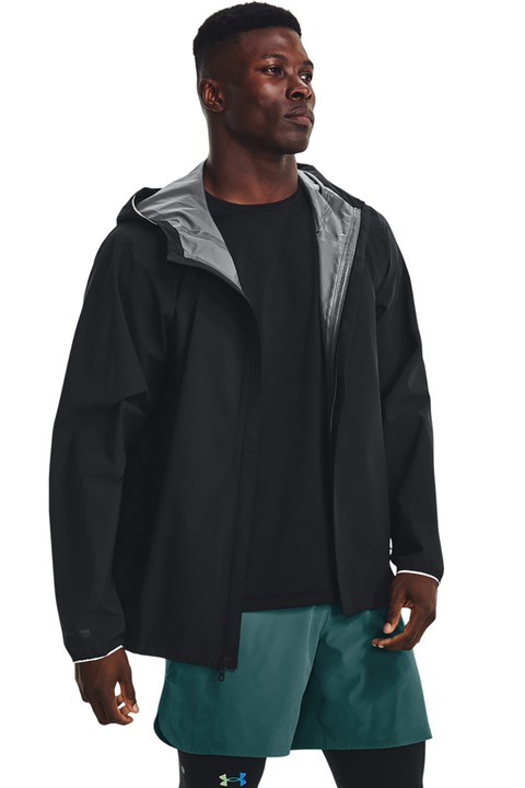 Under Armour, Jacheta impermeabila, pentru antrenament Stormptoof Cloudstrike, Negru, S