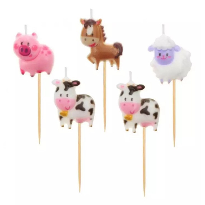 Set 5 lumanari tort, model Farm