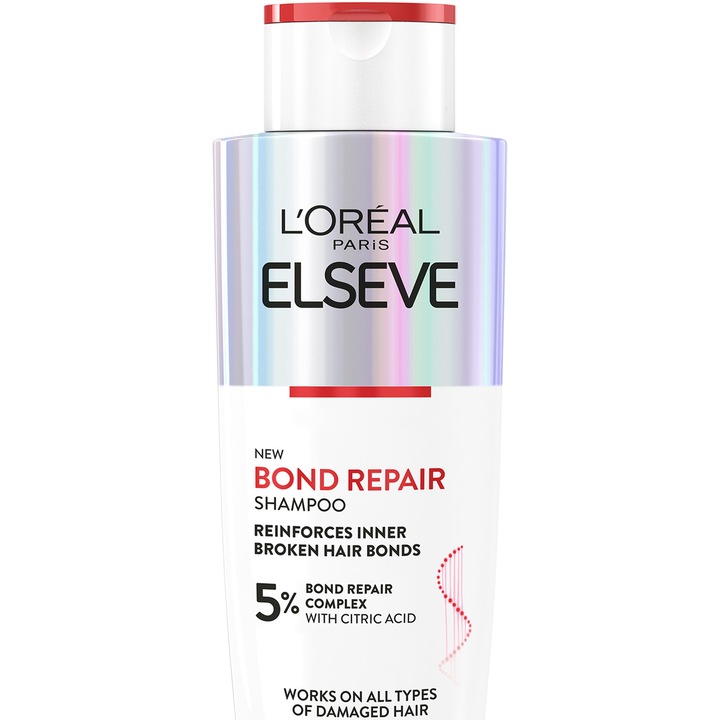 Шампоан L'Oreal Paris Elseve Bond Repair, За увредена коса, 5% лимонена киселина, 200 мл