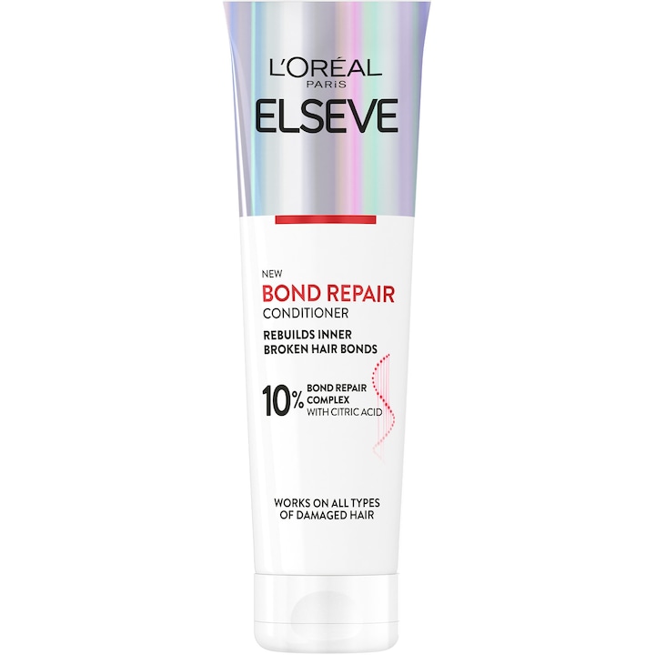 Balsam L'Oreal Paris Elseve Bond Repair pentru par deteriorat, 10% Acid Citric, 150 ml