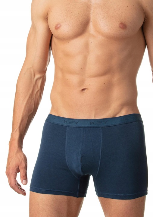 Férfi boxer, kulcs, pamut, elasztán, kék, XL