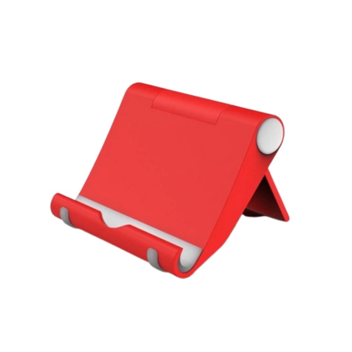 Поставка за бюро или нощно шкафче, сгъваема, преносима, универсално регулируема за телефон или таблет, мини, червена
