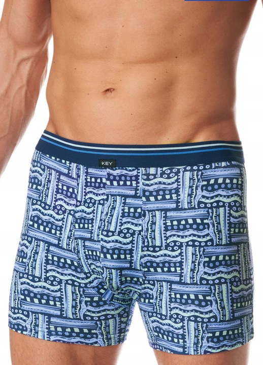 Férfi boxer, Key, Pamut, Mintás, Kék, Méret, Kék