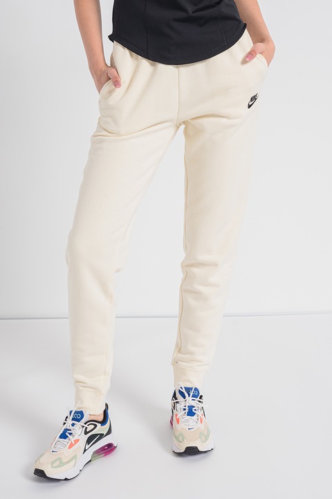 Nike, Спортен панталон с джобове встрани, Крем