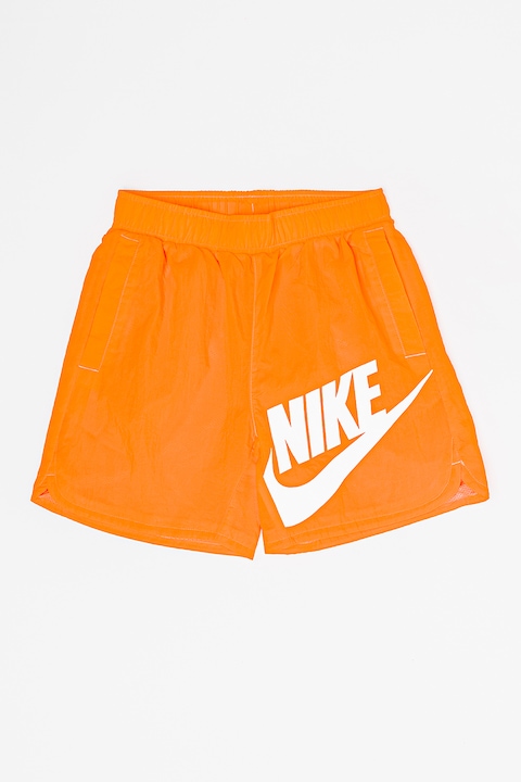 Nike, Logós rövidnadrág oldalzsebekkel, Fehér/Narancssárga