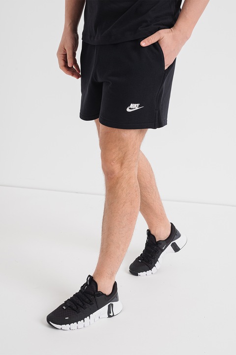 Nike, Памучни шорти Club с връзка, Черен, XL
