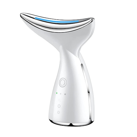 Dispozitiv facial pentru eliminarea ridurilor si ingrijirea zonei gatului, CIICII, C1543, 3 in 1, multifunctional, pentru hidratarea, ingrijirea tenului, efect anti-imbatranire, Alb