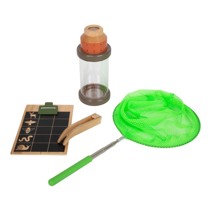 Kit explorare, Small Foot, Lemn/Material textil, Multicolor, 3 ani+