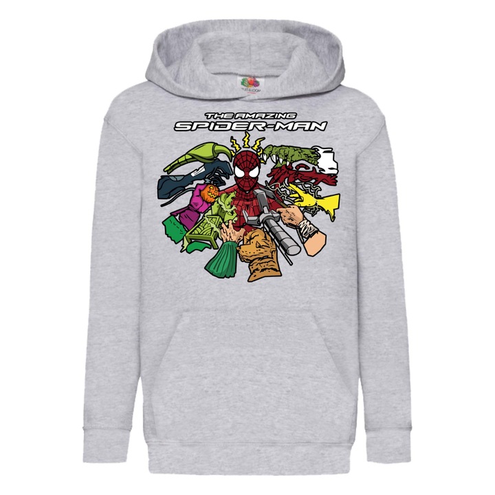 Hanorac copii Tralala spider-man spiderman marvel comics avengers Razbunatorii Omul Paianjen Spider-man 13, Gri melange