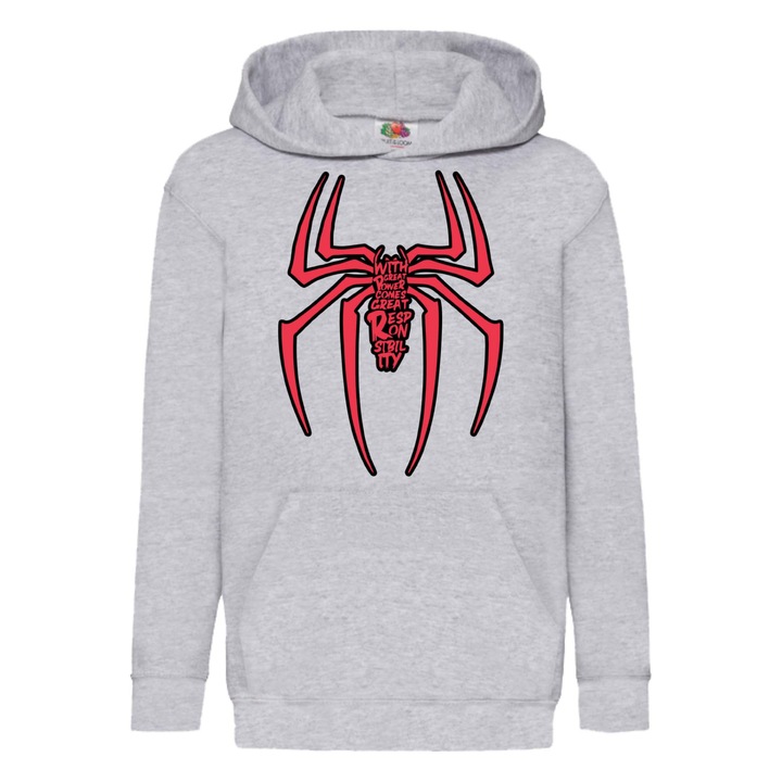 Hanorac copii Tralala spider-man spiderman marvel comics avengers Razbunatorii Omul Paianjen Spider-man 17, Gri melange