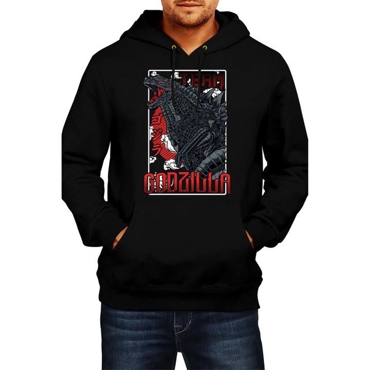 Hanorac barbat Japan Anime Manga Comics Tralala anime manga japan animation comicsgodzilla gojira kaiju beast Godzilla 02, Negru