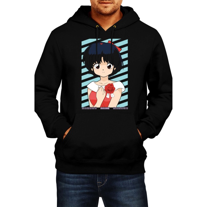 Hanorac barbat Japan Anime Manga Comics Tralala anime manga japan animation comicsranma 1/2 akane tendo saotome Ranma Akane Tendo, Negru