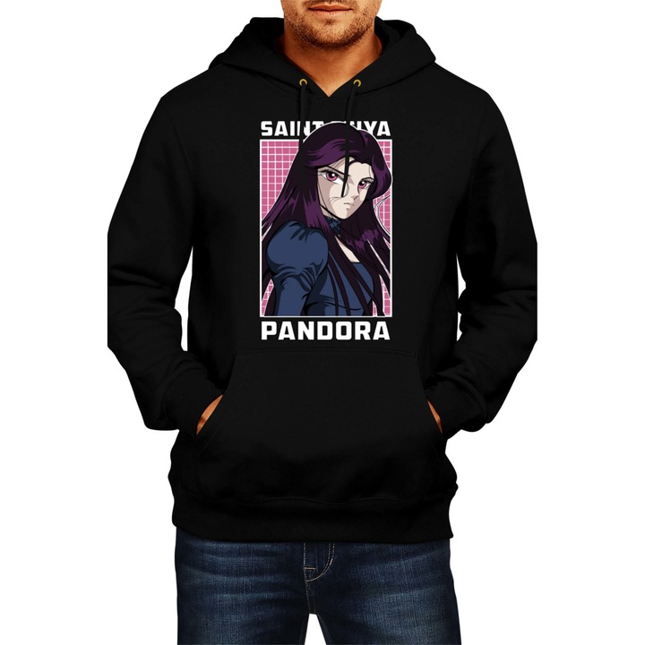 Hanorac barbat Japan Anime Manga Comics Tralala anime manga japan animation comicssaint seiya knights zodiac pandora merak hagen Saint Seiya Pandora, Negru