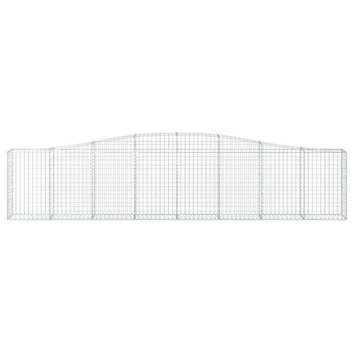 Комплект от 9 габионни огради, Zakito Europe, Желязо, 400x30x80/100см, подсилени куки, Сребрист